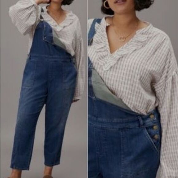 Anthropologie Pilcro And The Letterpress Denim Overalls Size 20W Plus - Picture 1 of 9